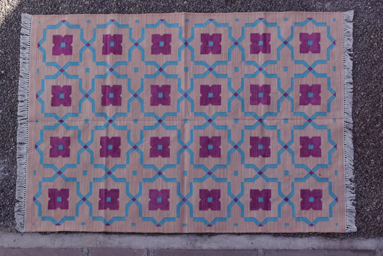 cotton area rugs beige Rugmoda