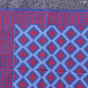 reddish rust cotton dhurrie rug flatweave texture
