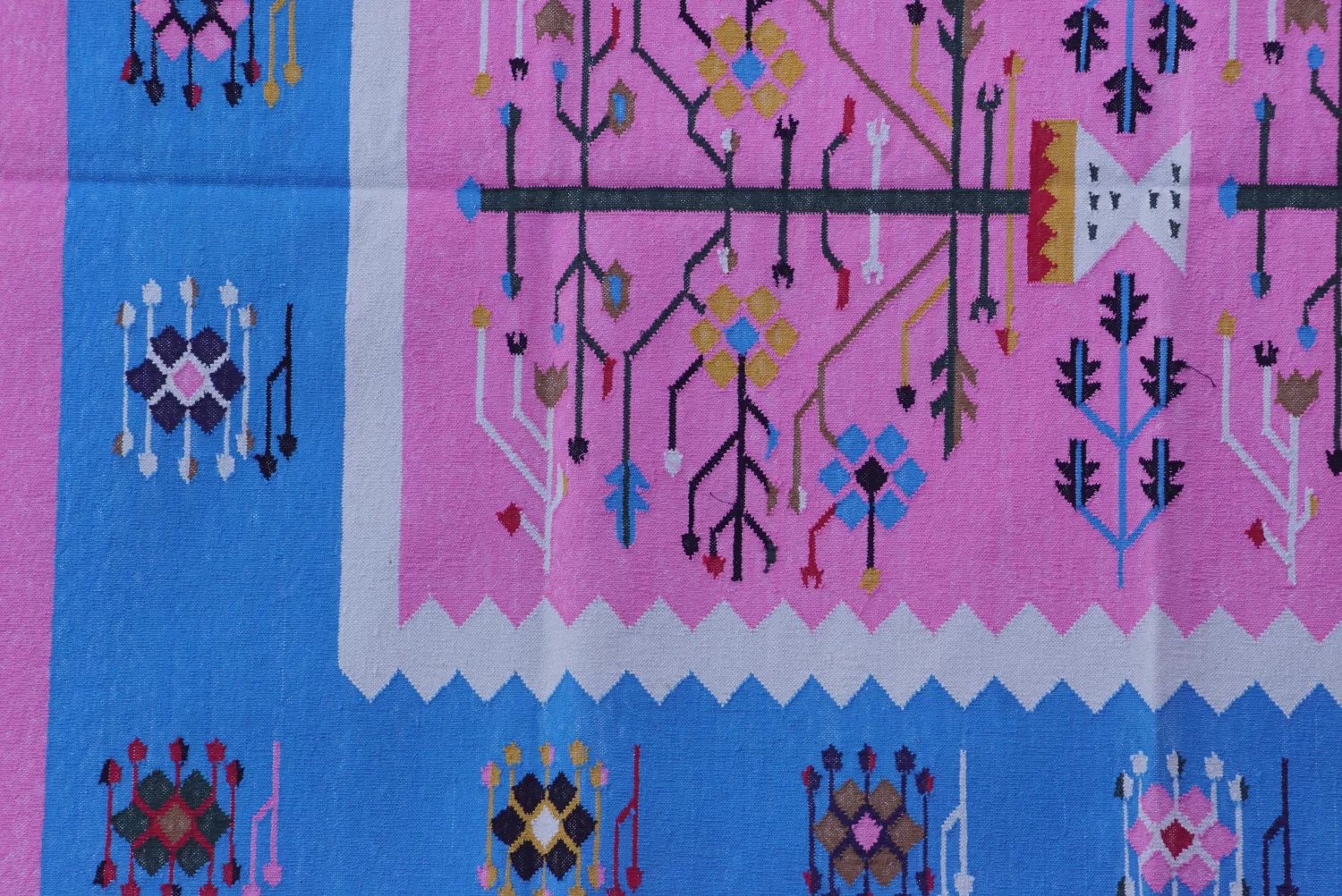 colorful area rugs pink boho living room decor