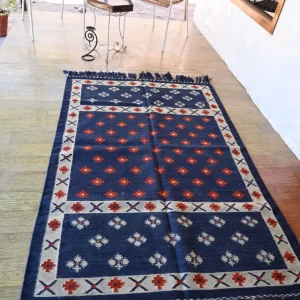 wool area rugs navy blue Rugmoda