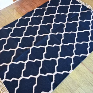 wool area rugs navy blue Rugmoda