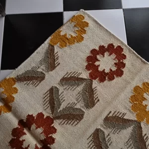 reversible beige wool rug handmade Jodhpur
