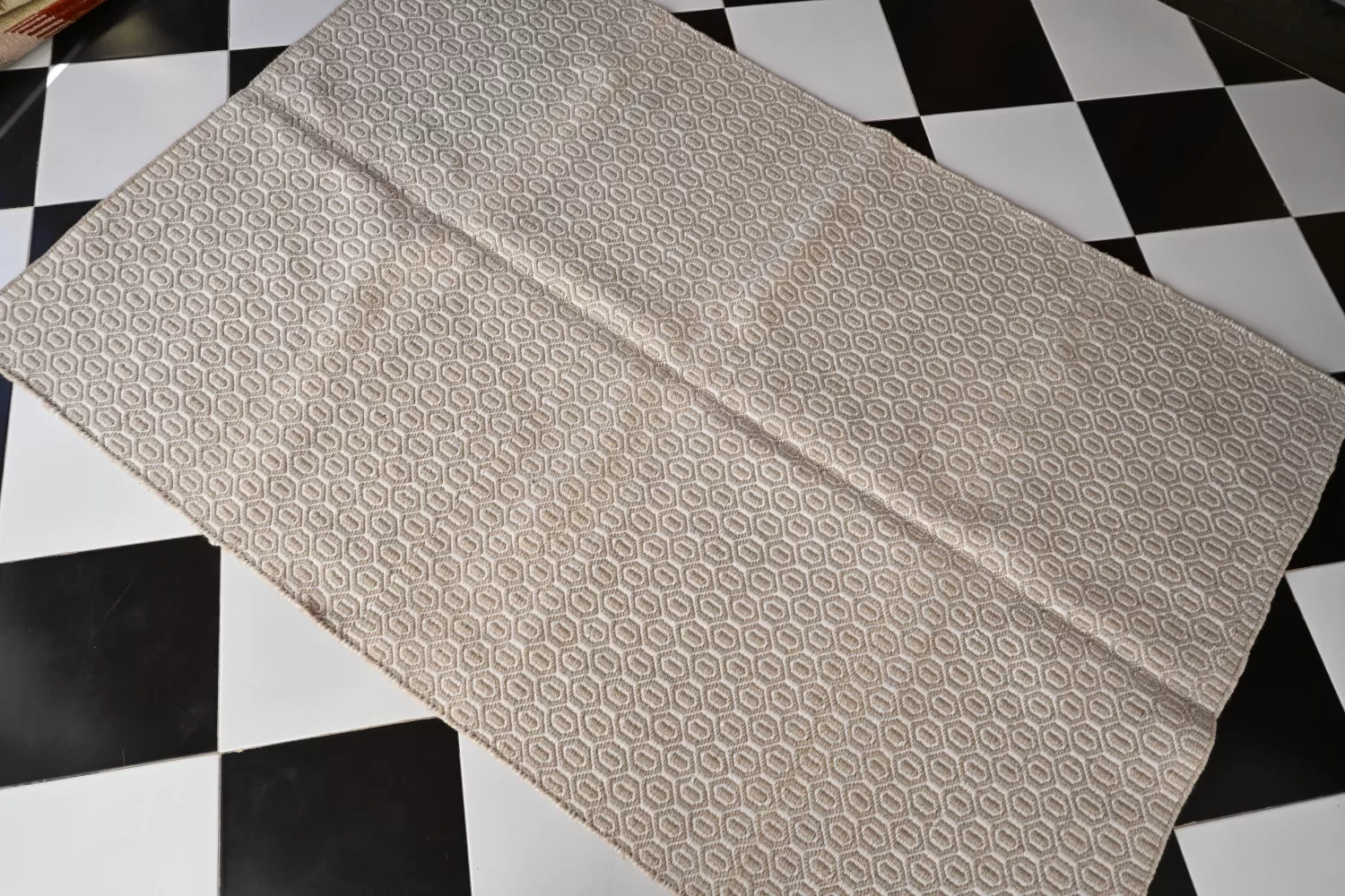beige wool dhurrie rug flatweave texture