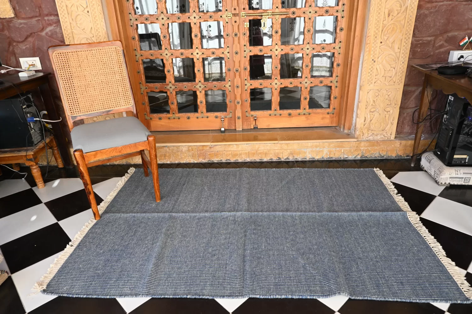 wool area rugs blue-grey Rugmoda