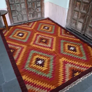 farmhouse area rugs reddish-orange Rugmoda