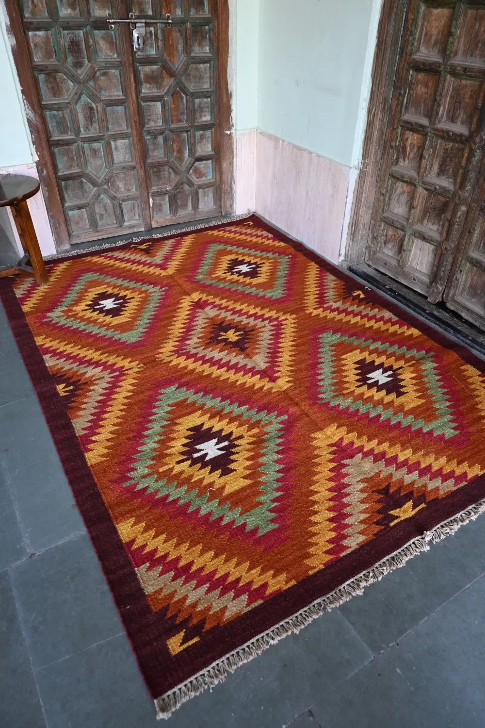 farmhouse area rugs reddish-orange Rugmoda