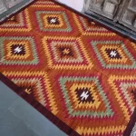 farmhouse area rugs reddish-orange boho living room decor