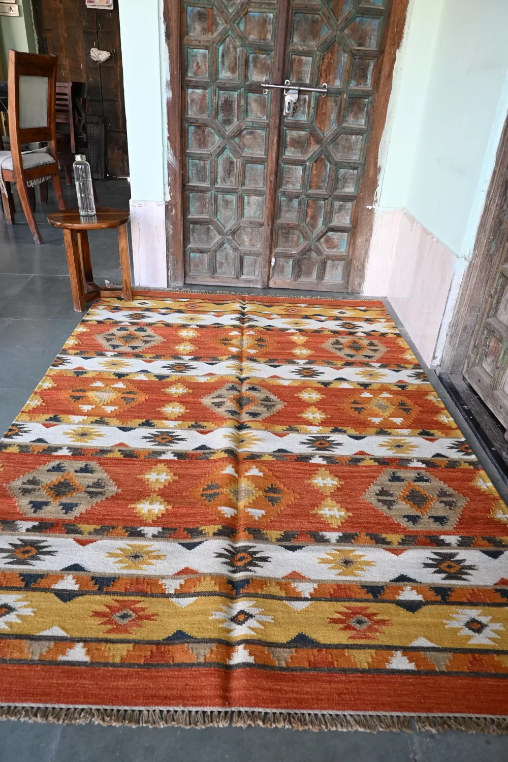 orange area rugs burnt orange boho living room decor