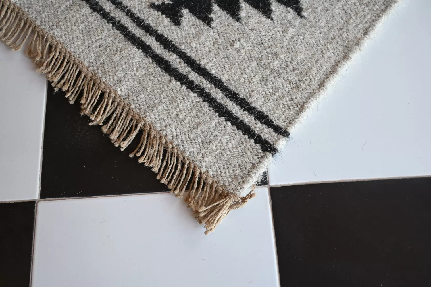 natural beige camel & goat hair dhurrie rug flatweave texture