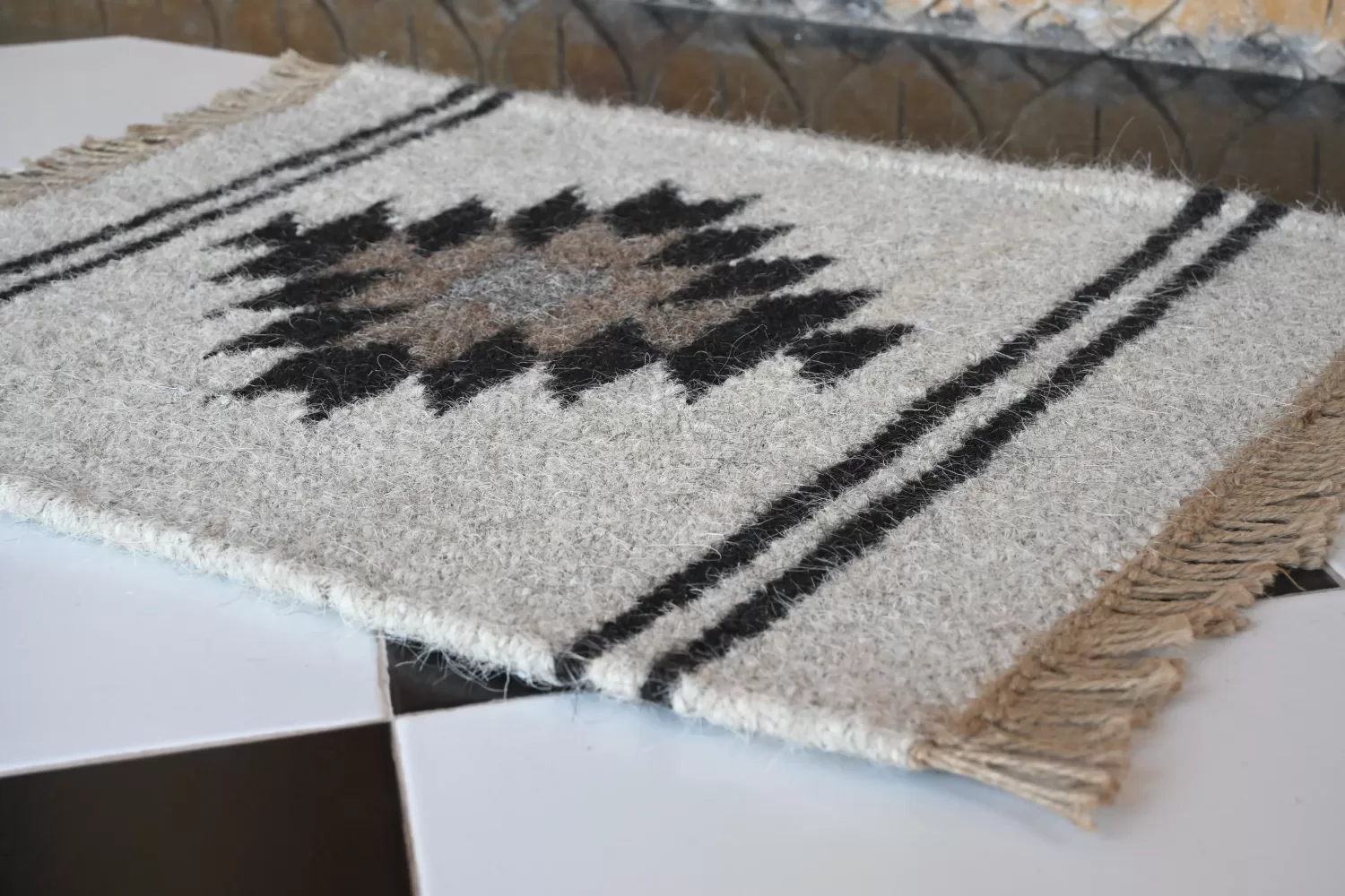 small rugs natural beige boho living room decor