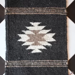 dark charcoal camel & goat hair dhurrie rug flatweave texture
