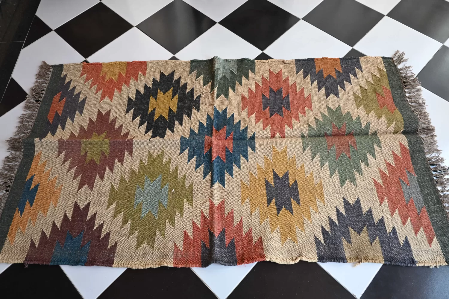 reversible natural jute jute rug handmade Jodhpur
