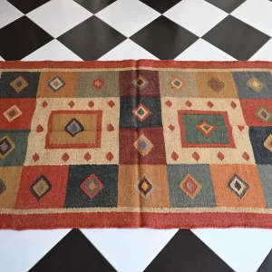 reversible rust jute rug handmade Jodhpur