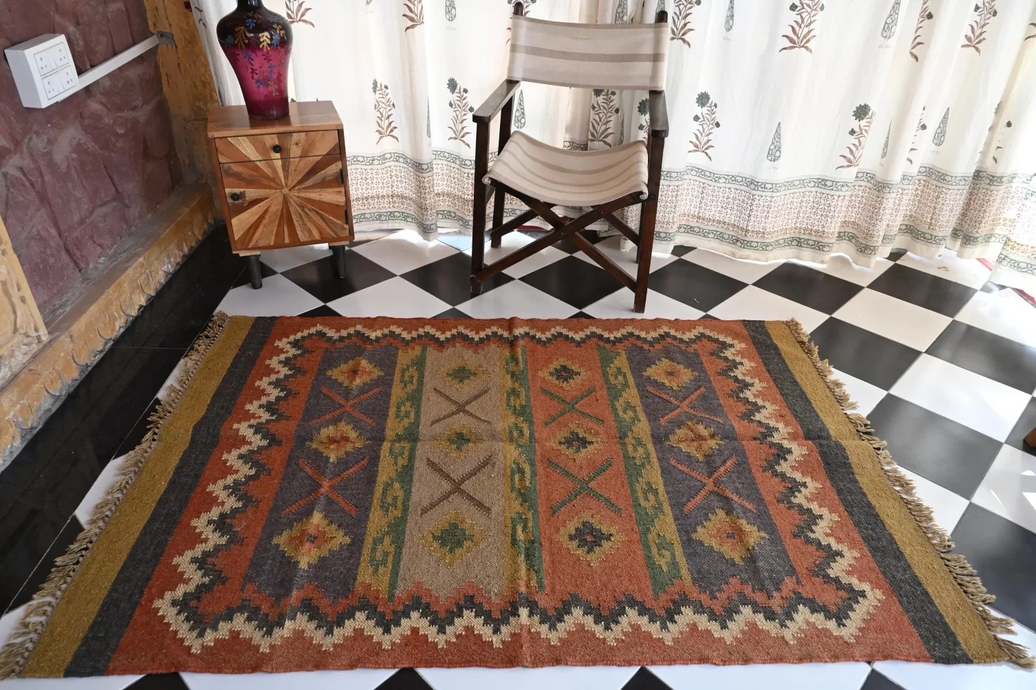 colorful area rugs rust/burnt orange Rugmoda