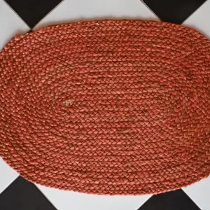 orange jute dhurrie rug flatweave texture
