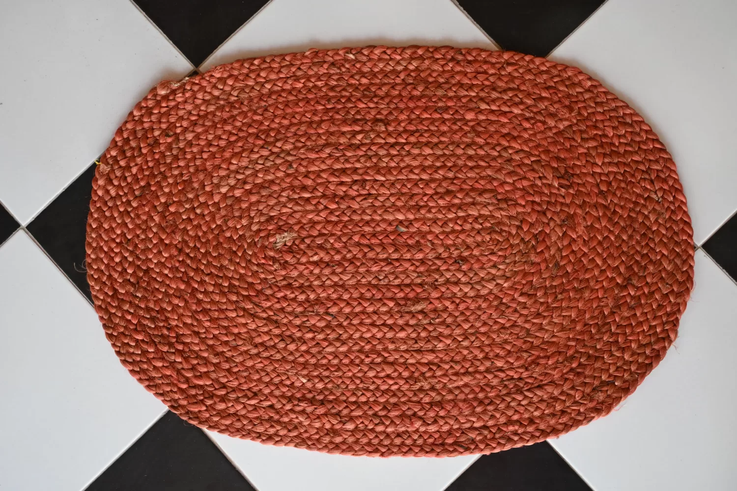 orange jute dhurrie rug flatweave texture