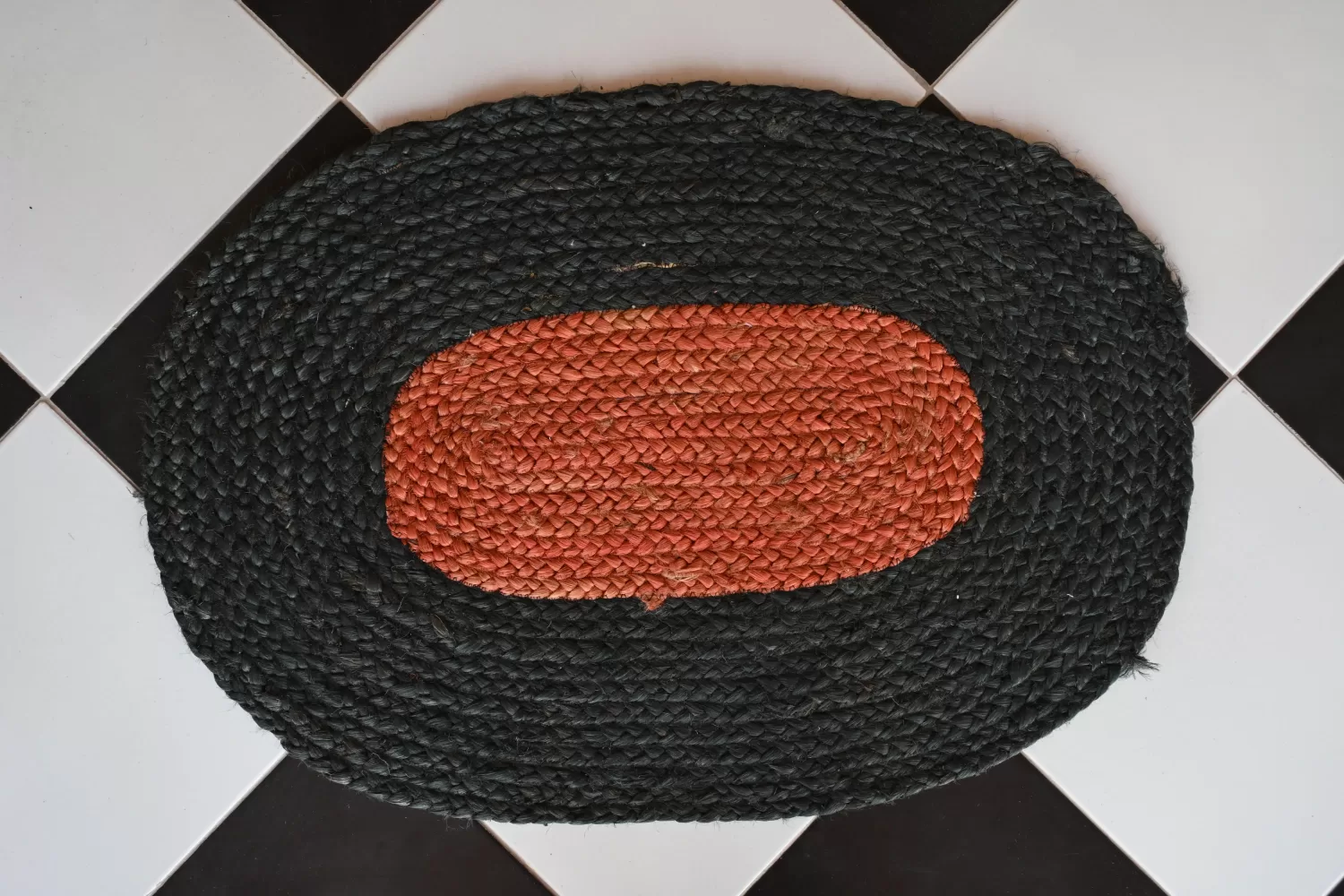 black jute dhurrie rug flatweave texture
