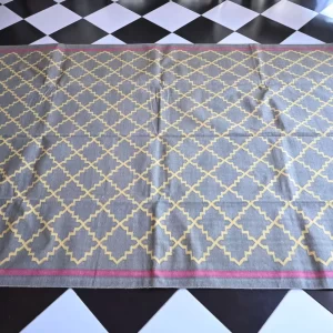 grey cotton dhurrie rug flatweave texture