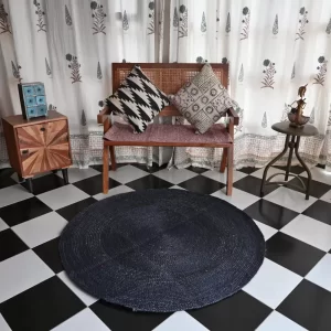 washable area rugs dark blue Rugmoda