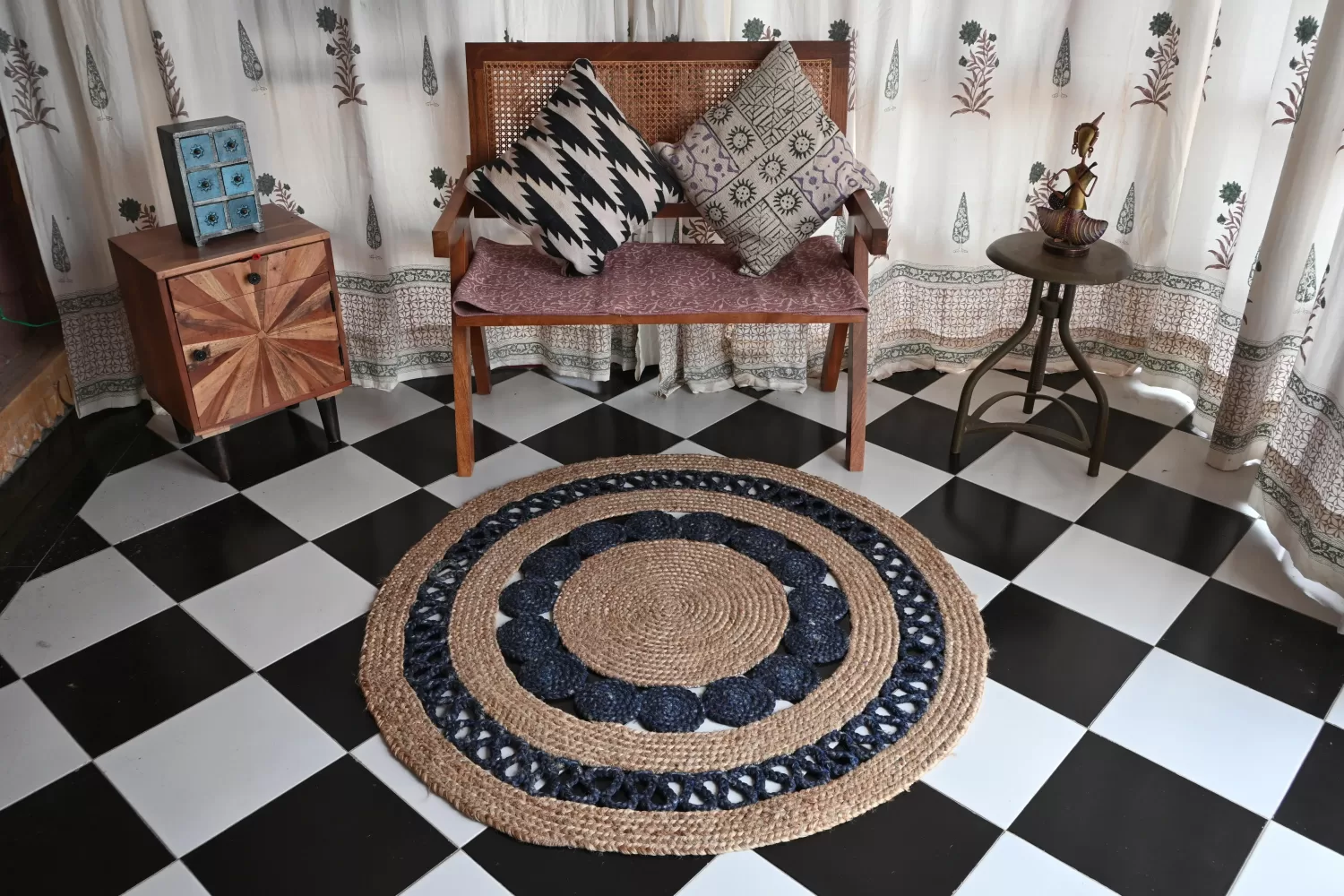 blue area rugs natural tan Rugmoda